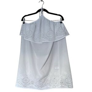 ASOS White Eyelet Swim Cover-Up | US 4 (UK 8 / EU 36)